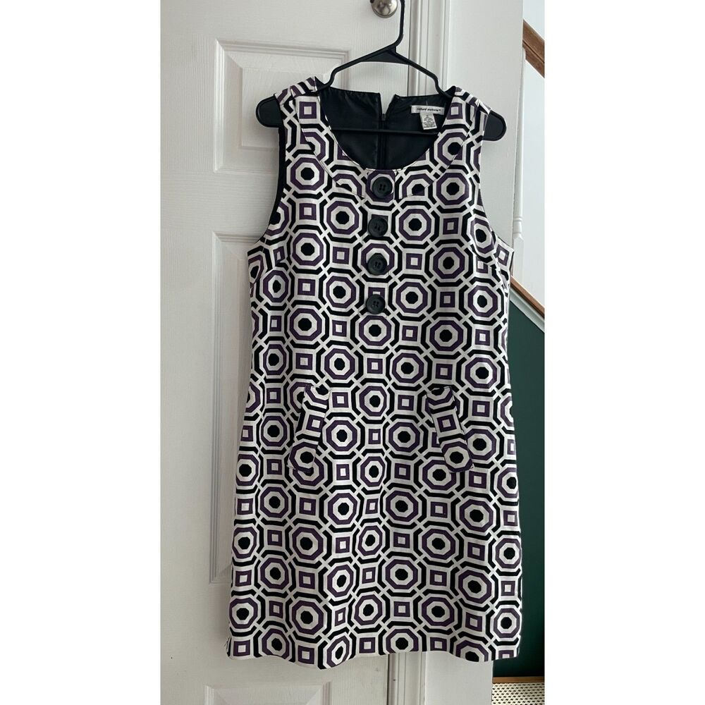 Vintage Mod Geometric Shift Dress | summer Sleeveless Retro